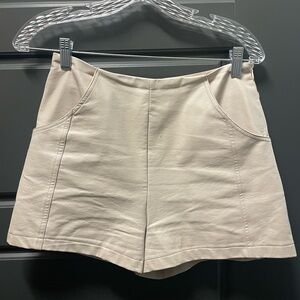 Women’s cream leather shorts